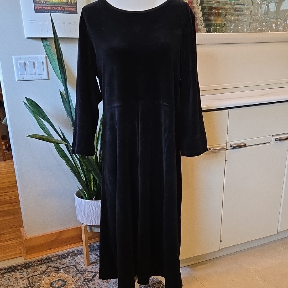 NWT Gudrun Sjödén Black Velour Dress Size Large